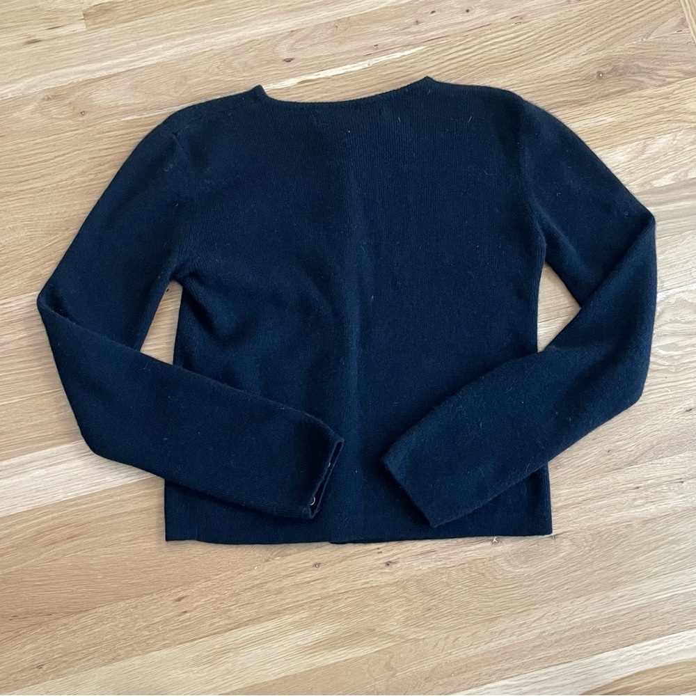BALLINGER GOLD Lambswool Bland Black Cardigan ~ Sweater Size S - Picture 6 of 6